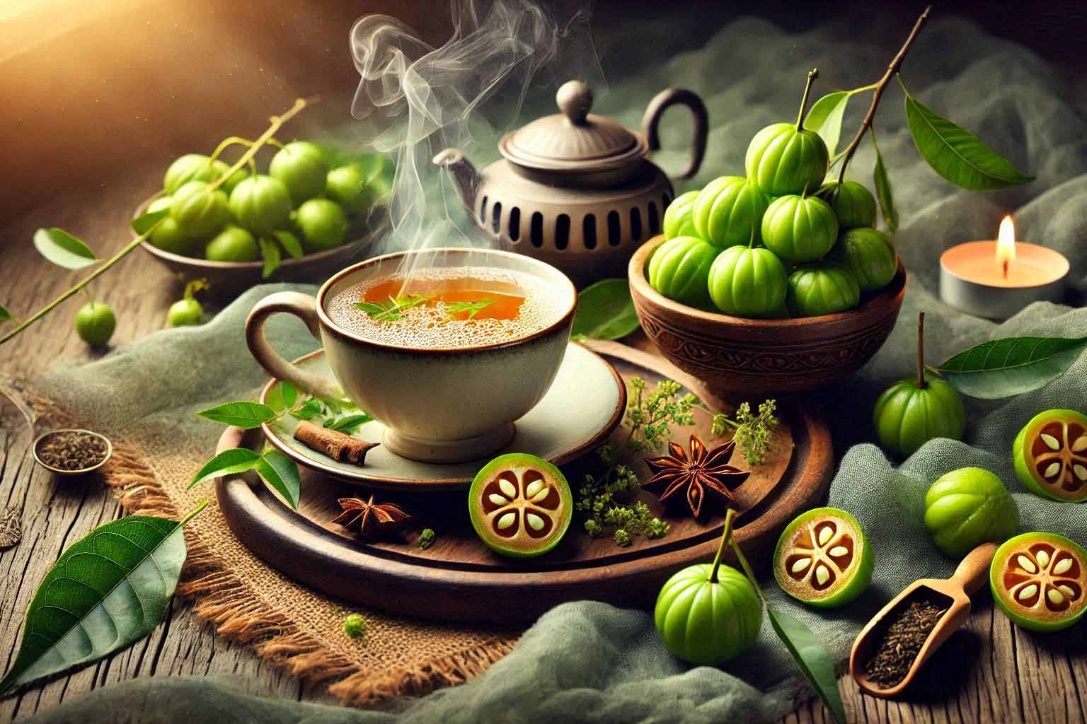 Both green tea and amla tea have significant health benefits. Photo - AI: Ngoc Thuy