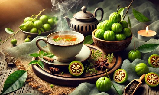 Cả trà xanh và trà amla đều có những lợi ích sức khỏe đáng kể. Ảnh - AI: Ngọc Thùy