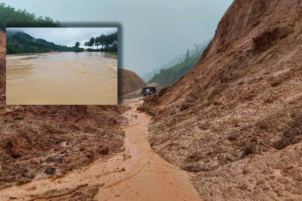 Heavy rain on November 24 and 25 caused flooding and landslides in many areas in An Lao district (Binh Dinh). Photo: Ba Huynh