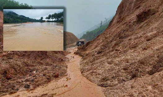 Mưa lớn ngày 24, 25.11 khiến nhiều khu vực trên địa bàn huyện An Lão (Bình Định) ngập, sạt lở. Ảnh: Bá Huynh