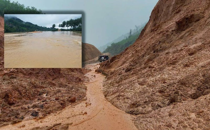 Heavy rain on November 24 and 25 caused flooding and landslides in many areas in An Lao district (Binh Dinh). Photo: Ba Huynh