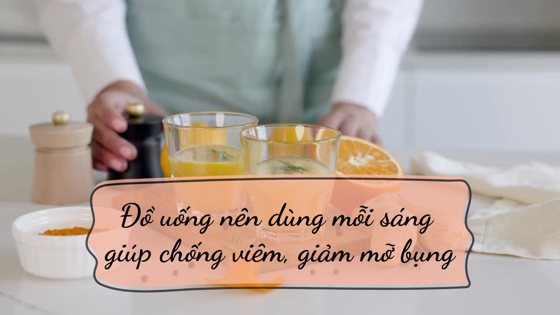 Drink made from orange, turmeric and ginger helps reduce belly fat. Graphics: Thanh Chan