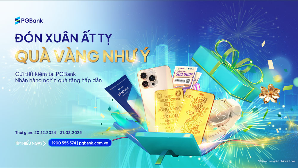 Chương trình “Đón Xuân Ất Tỵ - Quà Vàng như ý” của PGBank có tổng giải thưởng gần 5 tỉ đồng. Ảnh: DN cung cấp