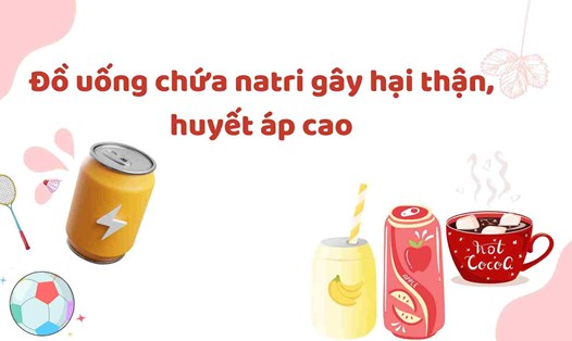 Một số loại đồ uống gây huyết áp cao, hại thận. Đồ họa: Hạ Mây