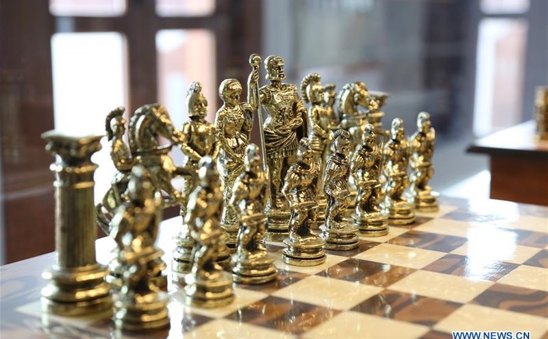 A chess set of Italian origin at the Gokyay Chess Museum in Ankara, Türkiye. Photo: Xinhua