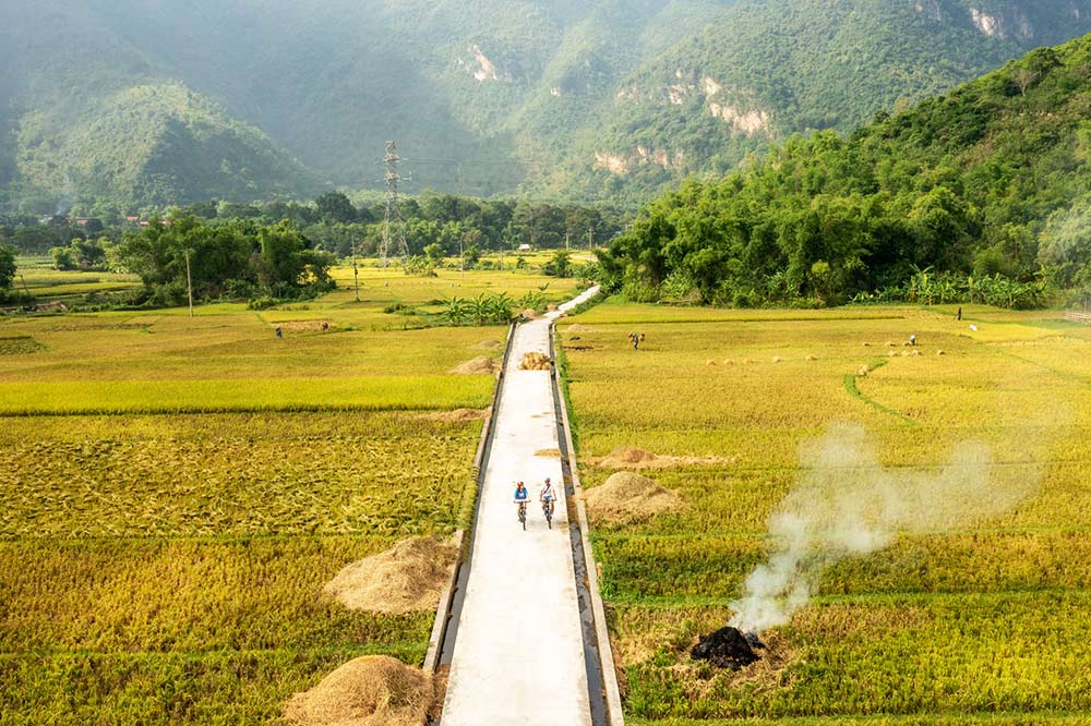 Hòa Bình sở hữu những cánh đồng lúa bạt ngàn. Ảnh: Mai Châu Lodge