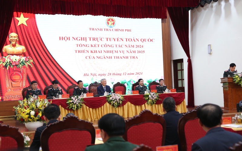 Online conference to summarize the work of the Inspection sector in 2024. Photo: Huong Giang