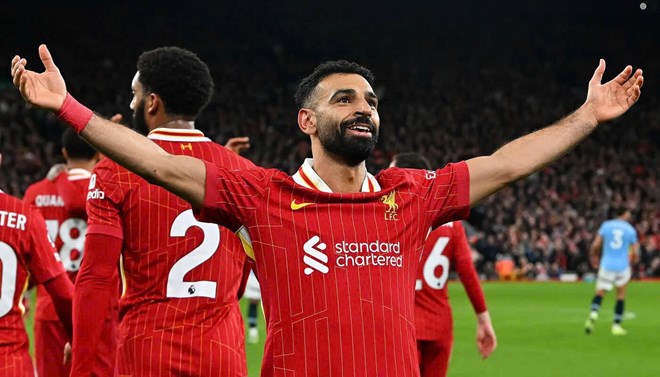 Mohamed Salah dang la niem cam hung giup Liverpool thi dau thang hoa. Anh: Premier League