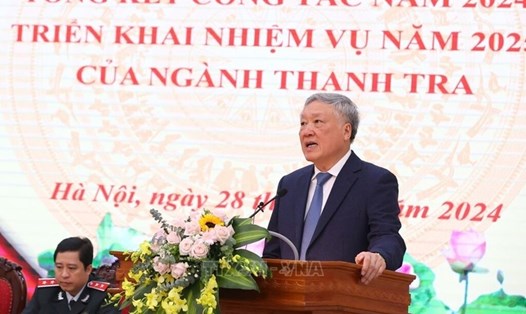 Phó Thủ tướng Thường trực Nguyễn Hòa Bình phát biểu chỉ đạo Hội nghị của ngành Thanh tra. Ảnh: Văn Điệp/TTXVN