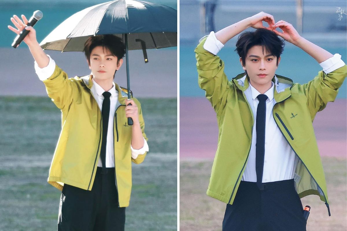 Dinh Vu He participates in a brand promotion event. Photo: Weibo