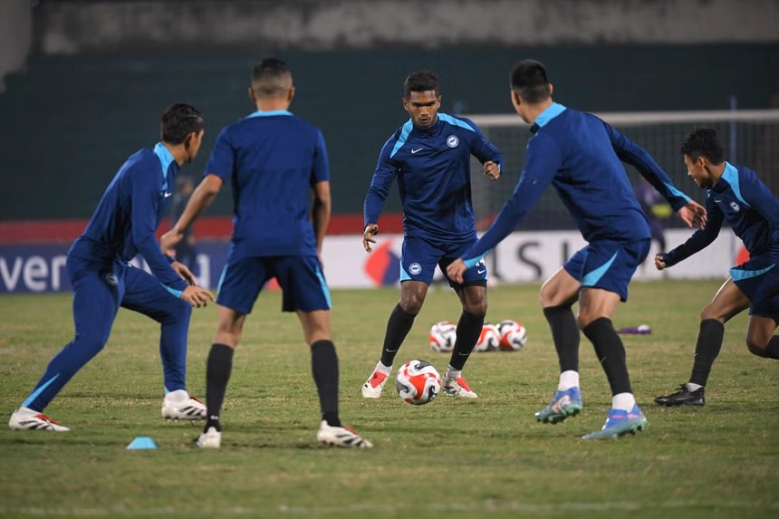 The Singapore team remains optimistic ahead of the second leg of the semi-final against Vietnam. Photo: Straits Times
