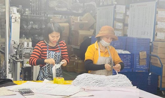 Công nhân làm việc tại một công ty trên địa bàn TP Hải Dương. Ảnh: Mai Hương