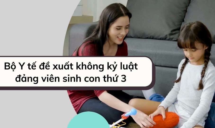 The Ministry of Health proposes not to discipline party members who have a third child. Graphics: Huong Giang
