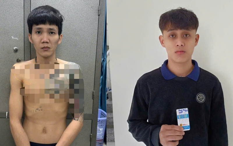2 doi tuong Linh (trai) va Trieu gia nhan vien ngan hang, lua dao chiem doat tai san. Anh: CACC