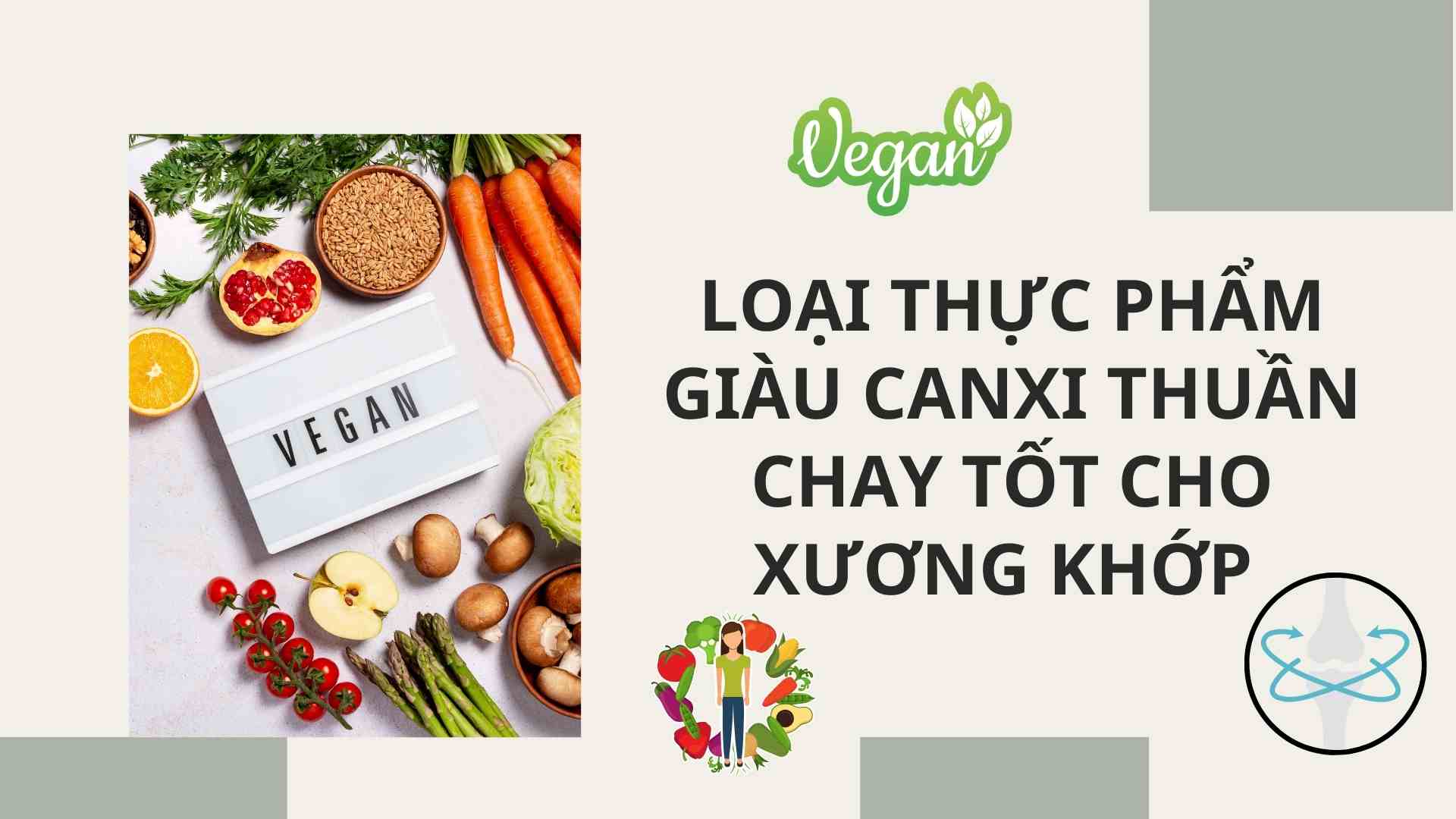 Vegan calcium-rich foods are good for bones and joints. Graphics: Cao Thom