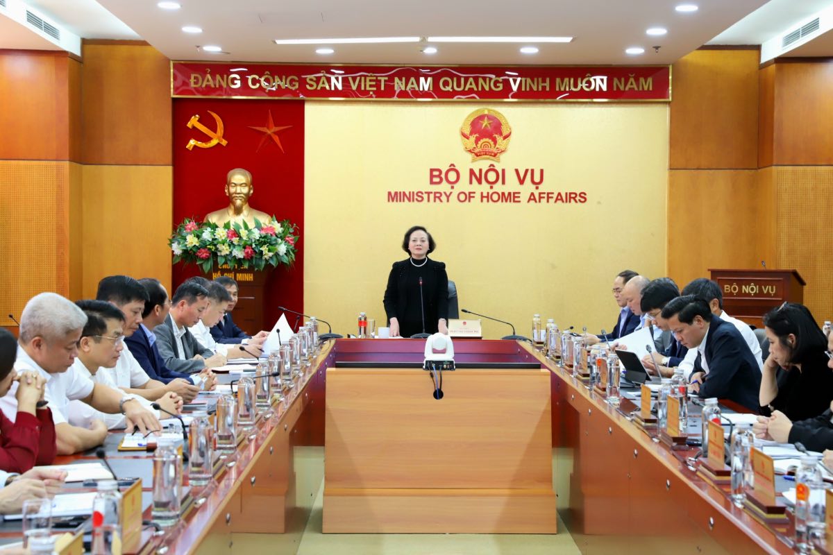 Minister Pham Thi Thanh Tra said the Ministry of Home Affairs plays an advisory role in reorganizing the Government apparatus. Photo: Ministry of Home Affairs