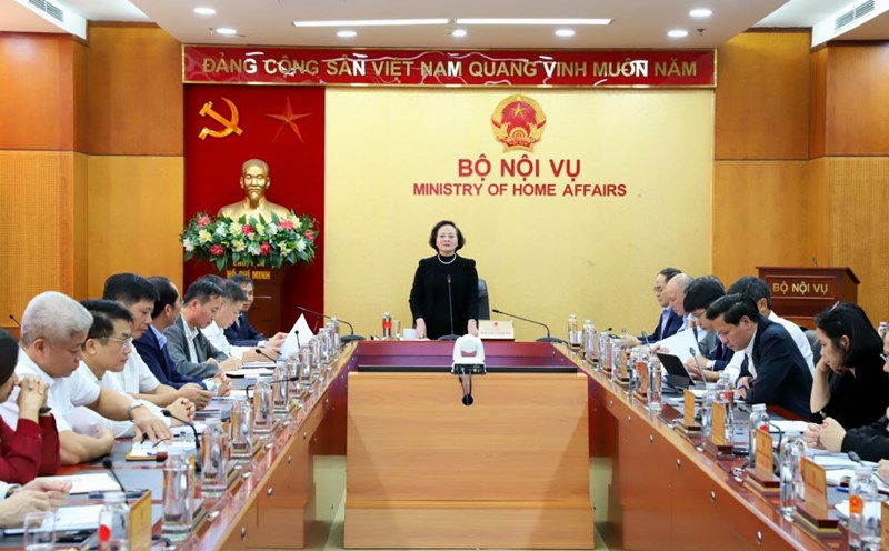 Minister Pham Thi Thanh Tra said the Ministry of Home Affairs plays an advisory role in reorganizing the Government apparatus. Photo: Ministry of Home Affairs