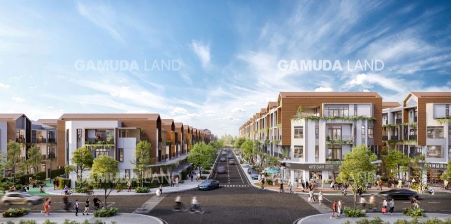 Thuong pho Artisan Park la ket hop hai hoa giua quy hoach, kien truc, he thong tien ich cho cu dan.