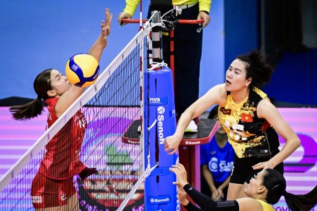 LPB Ninh Binh meets again with opponent NEC Red Rockets (Japan) at the world club volleyball tournament. Photo: AVC