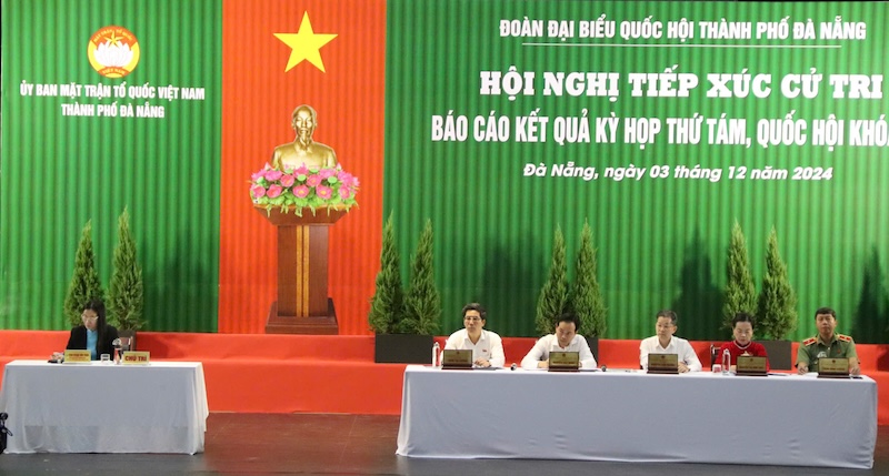 Conference to contact voters to report the results of the 8th Session of the 15th National Assembly of the National Assembly Delegation of Da Nang City. Photo: Nguyen Linh