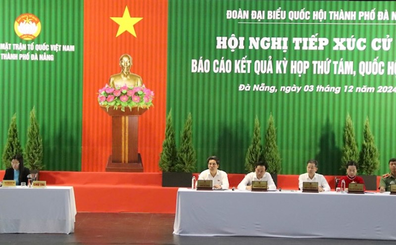 Conference to contact voters to report the results of the 8th Session of the 15th National Assembly of the National Assembly Delegation of Da Nang City. Photo: Nguyen Linh
