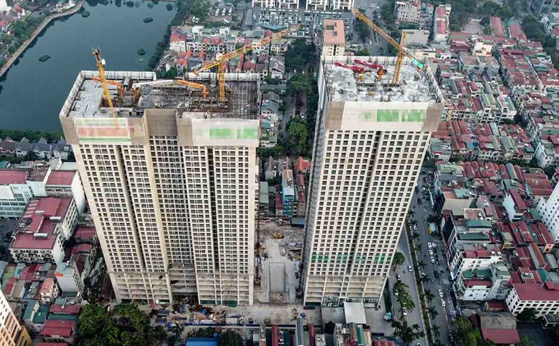 A project with 50-year ownership apartments in Ha Dong district is being sought after by many people. Photo: Cao Nguyen.