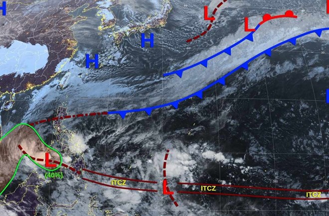 Dự báo vùng ảnh hưởng của áp thấp ở Biển Đông