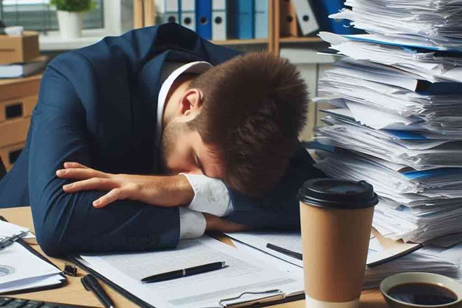 Skipping meals and going hungry while working significantly affects your health. Photo - AI: Ngoc Thuy