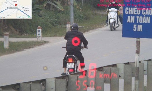 Một trường hợp xe máy bị phạt nguội tại Cao Bằng. Ảnh: Công an Cao Bằng.