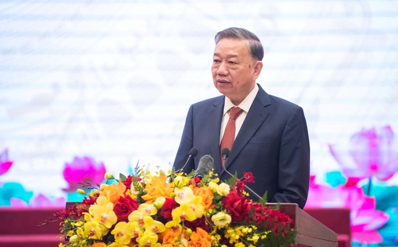 General Secretary To Lam emphasized the need for intellectuals and scientists to bring Vietnam into the leading group of ASEAN in artificial intelligence. Photo: Ai Van