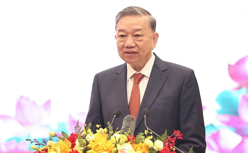 General Secretary To Lam speaks at the conference. Photo: VGP
