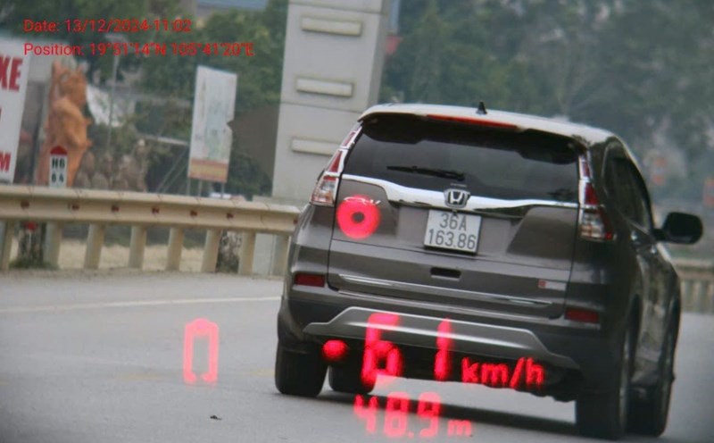 A vehicle was fined for speeding. Photo: CATH