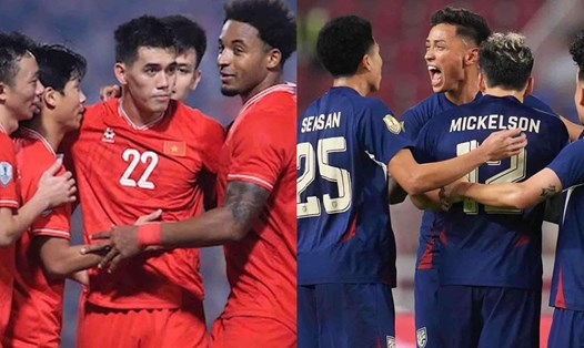 Đội tuyển Việt Nam đối đầu Thái Lan ở chung kết ASEAN Cup 2024. Ảnh: Minh Dân