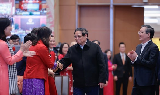 Thủ tướng Chính phủ Phạm Minh Chính dự hội nghị đối thoại với nông dân. Ảnh VGP/Nhật Bắc