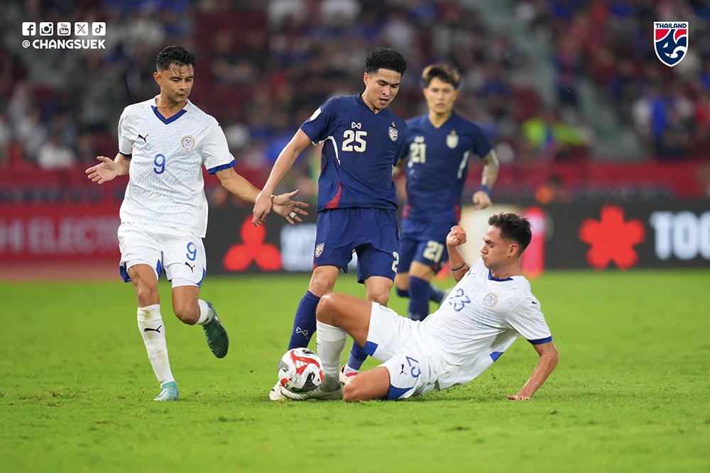 Tuyển Thái Lan vất vả đánh bại Philippines để vào chung kết ASEAN Cup 2024. Ảnh: Changsuek