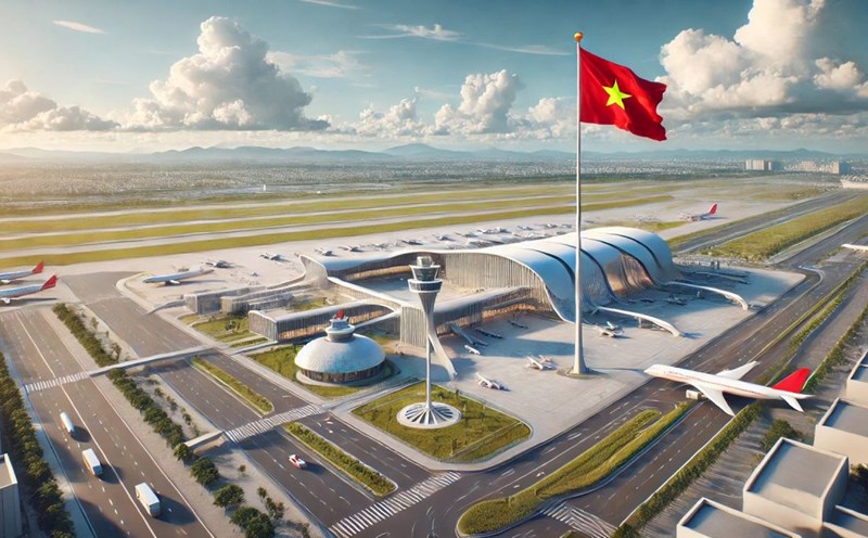 AI illustration of the second airport in the South, Hanoi.