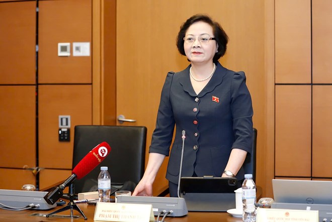 Minister of Home Affairs Pham Thi Thanh Tra said the plan to rearrange press agencies proposed by the Government is in line with the Central Government's direction. Photo: Pham Dong