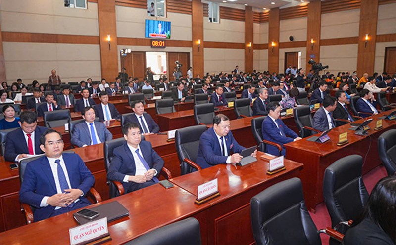 The 21st session of the 16th Hai Phong City People's Council, term 2021 - 2026, opened on the morning of December 4. Photo: Dam Thanh