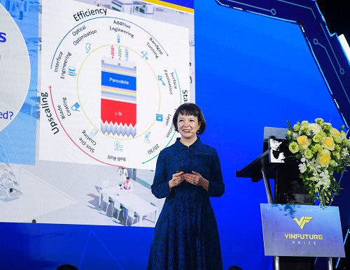 Prof. Marina Freitag presented a paper on the important role of AI in materials research. Photo: VinFuture