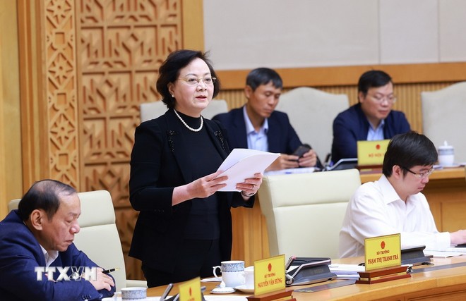 When implementing the arrangement and merger, the names of many ministries will change. In the photo: Minister of Home Affairs Pham Thi Thanh Tra. Photo: Duong Giang/VNA