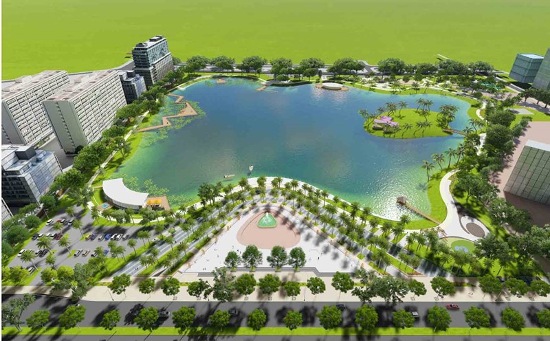 Perspective of Phung Khoang Lake Park. Photo: Nam Tu Liem District People's Committee