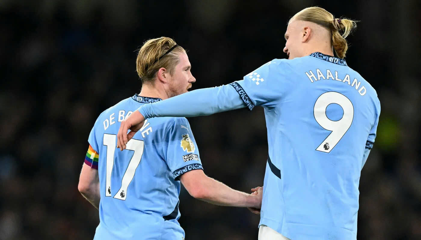 De Bruyne ghi 1 ban thang cung 1 pha kien ​​tao giup Man City co duoc chien thang dau tien sau 7 tran.  Anh: Premier League 