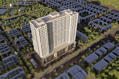 Perspective of 25-storey social housing project in Ha Dinh, Hanoi. Photo: UDIC