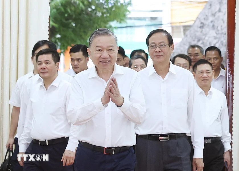 General Secretary To Lam chaired a working session with Ninh Thuan province. Photo: Thong Nhat/VNA