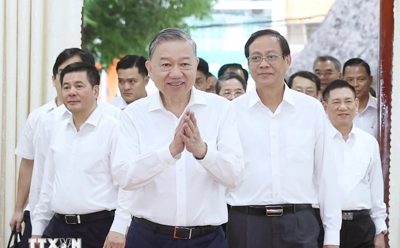 General Secretary To Lam chaired a working session with Ninh Thuan province. Photo: Thong Nhat/VNA