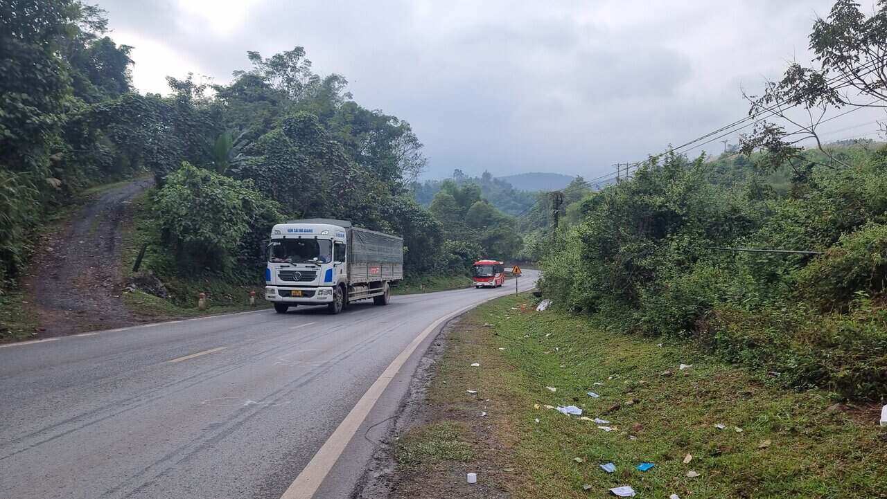 The area where two traffic accidents occurred, killing four people. Photo: Minh Nguyen