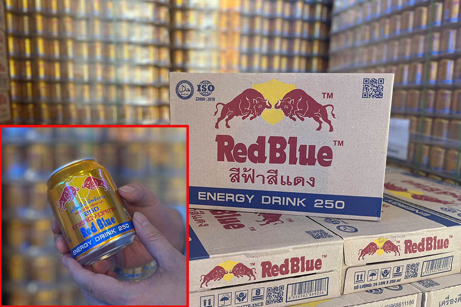 Products suspected of being counterfeit Red Bull. Photo: Quyen Luu/General Department of Market Management