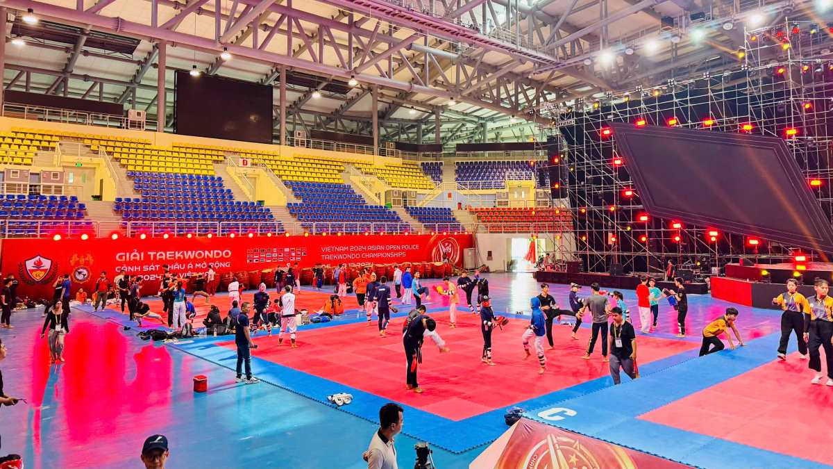 Sports Palace - Quang Ninh Provincial Sports Complex - where the matches of the 2024 Asian Police Taekwondo Open Tournament will take place. Photo: Minh Ha