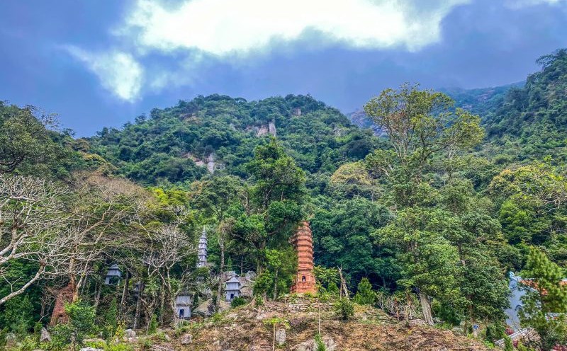 Hidden in the mountains and forests are ancient towers at Ho Thien Pagoda.