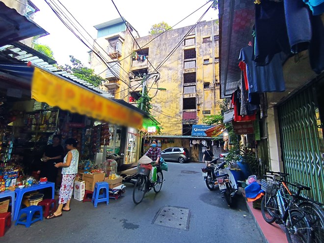 A corner of Kim Lien apartment building (Dong Da district, Hanoi). Photo: Thu Giang